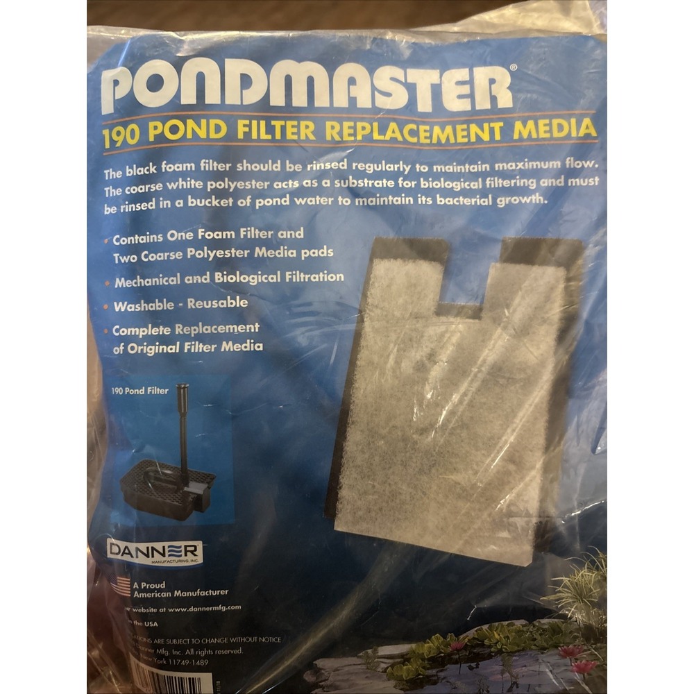 Danner Mfg. 12195 Pondmaster Coarse Foam‎ Pad Replacement Filter Lot Of 2